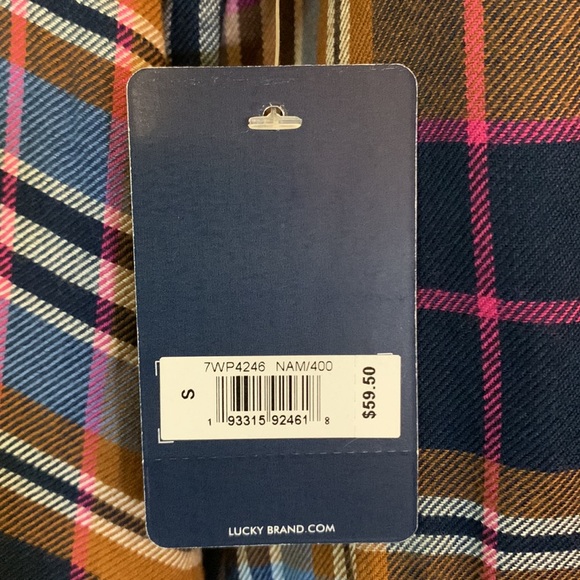 NWT Lucky Brand Button Down Split Back Plaid Tunic Small - Picture 5 of 7